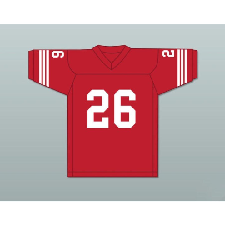 CUSTOM ANY Name WINDRUNNER DAVE PROMISCO 26 MUSTANGS HIGH SCHOOL RED FOOTBALL JERSEY Top Stitched S-6XL