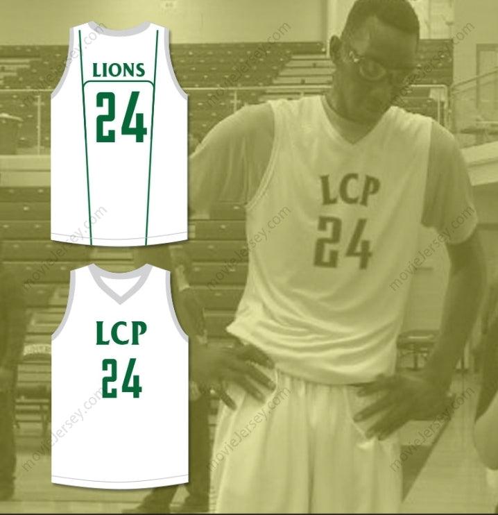 CUSTOM ANY Name Number TACKO FALL 24 LIBERTY CHRISTIAN PREP LIONS WHITE BASKETBALL JERSEY 1 Top Stitched S-6XL
