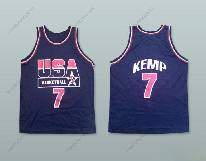 CUSTOM ANY Name Number 1994 SHAWN KEMP 7 USA AWAY BASKETBALL JERSEY Top Stitched S-6XL