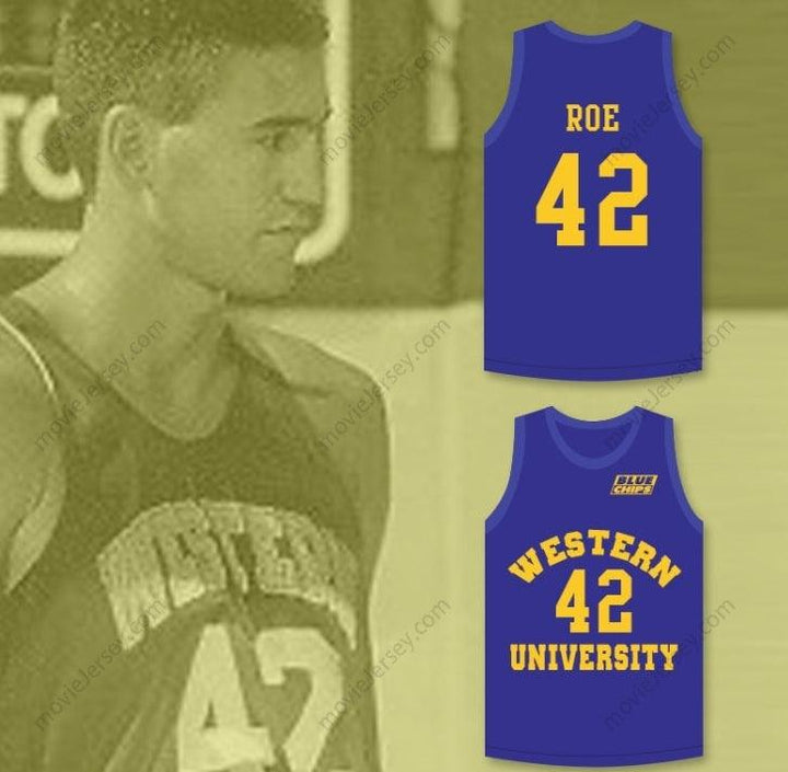 CUSTOM ANY Name Number MATT NOVER RICKY ROE 42   BLUE BASKETBALL JERSEY WITH BLUE CHIPS PATCH Top Stitched S-6XL