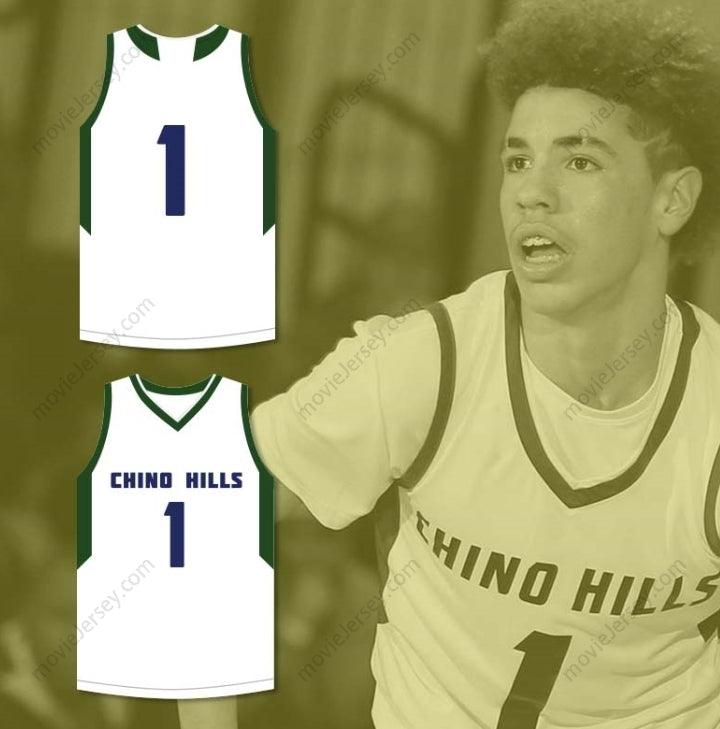CUSTOM ANY Name Number LAMELO BALL 1   HIGH SCHOOL HUSKIES WHITE BASKETBALL JERSEY 2 Top Stitched S-6XL
