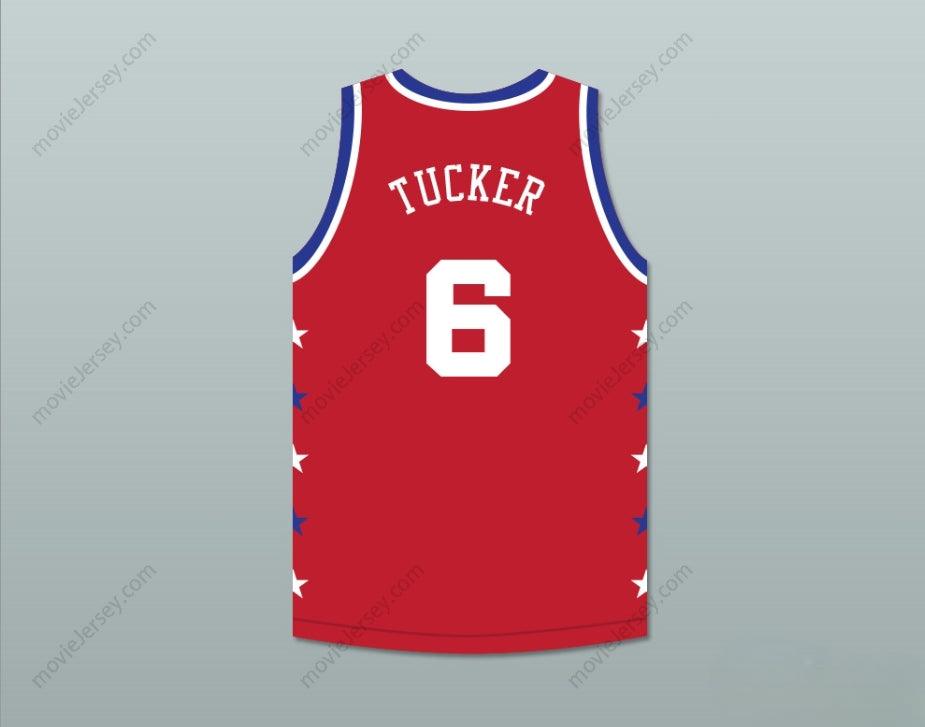 CUSTOM ANY Name Number TRENT TUCKER 6 MAGIC JOHNSON ALL STAR GAME RED BASKETBALL JERSEY 1990 MIDSUMMER NIGHT'S MAGIC CHARITY EVENT Top Stitched S-6XL