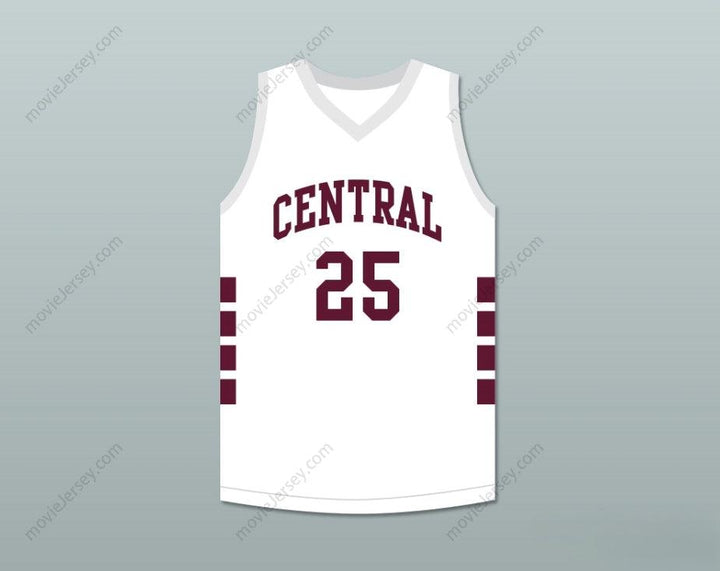CUSTOM ANY Name Number PLAYER 25 BRISTOL CENTRAL RAMS WHITE BASKETBALL JERSEY Top Stitched S-6XL