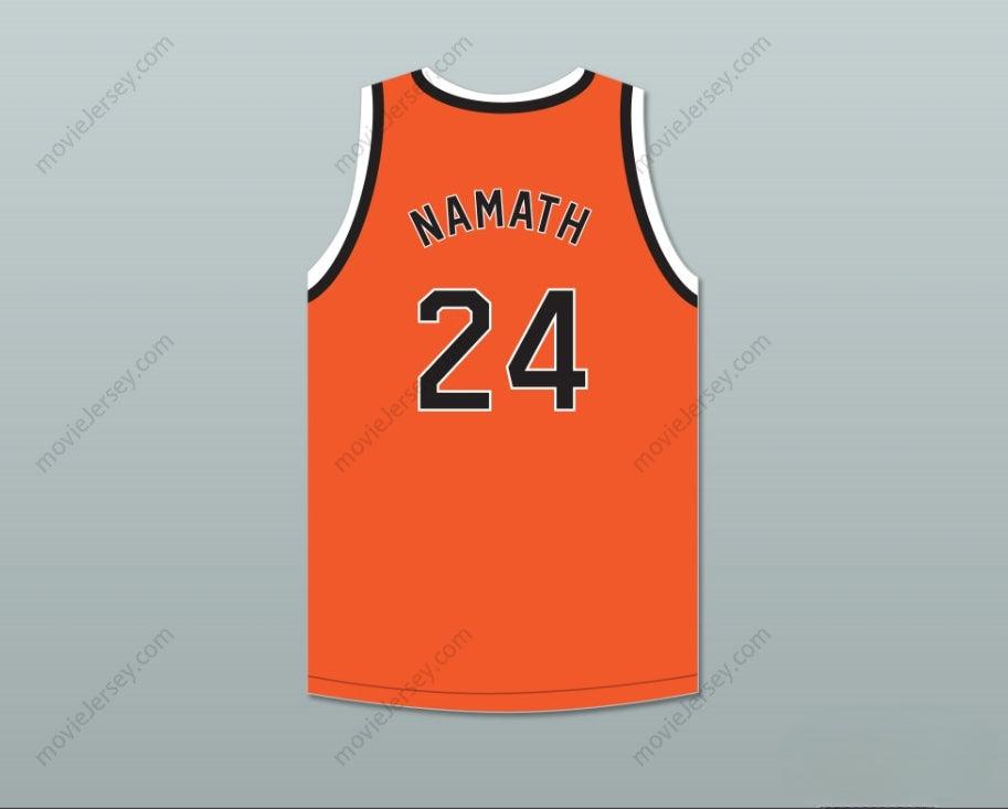 CUSTOM ANY Name Number JOE NAMATH 24 BEAVER FALLS HIGH SCHOOL TIGERS ORANGE BASKETBALL JERSEY 1 Top Stitched S-6XL
