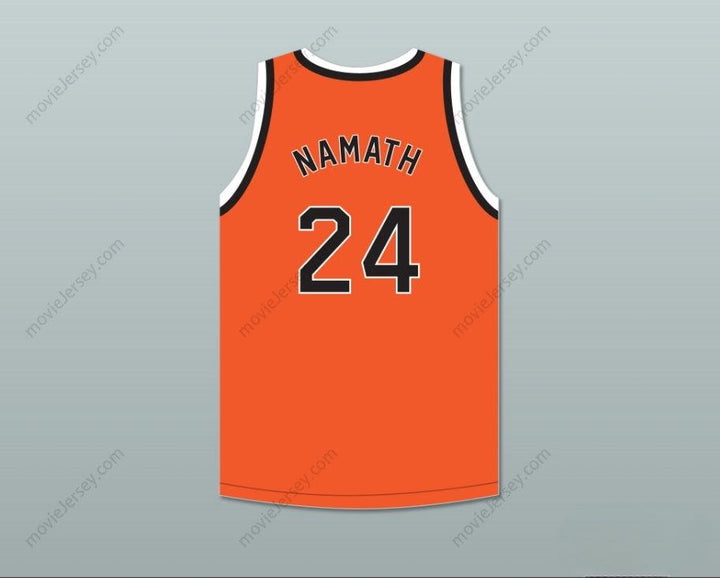 CUSTOM ANY Name Number JOE NAMATH 24 BEAVER FALLS HIGH SCHOOL TIGERS ORANGE BASKETBALL JERSEY 1 Top Stitched S-6XL