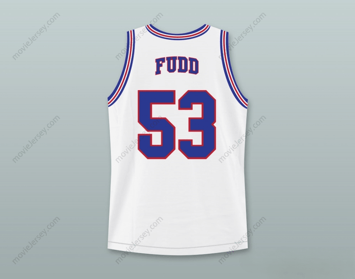CUSTOM ANY Name Number SPACE JAM ELMER FUDD 53 TUNE SQUAD BASKETBALL JERSEY WITH ELMER FUDD PATCH Top Stitched S-6XL