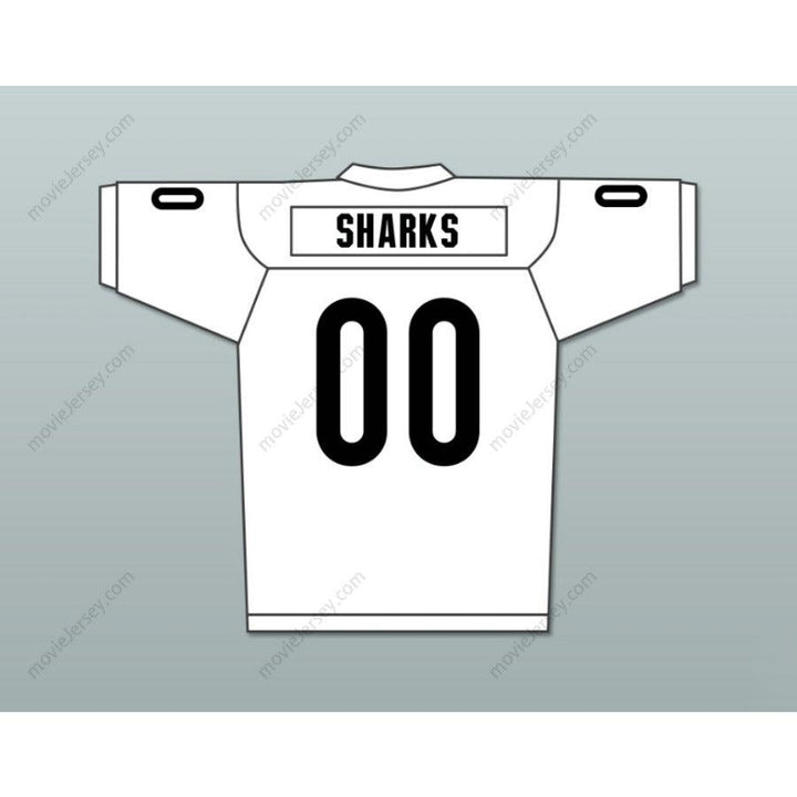 CUSTOM ANY Name Number SHARKS MASCOT 00 MIAMI SHARKS WHITE TRIM Football Jersey Top Stitched S-6XL