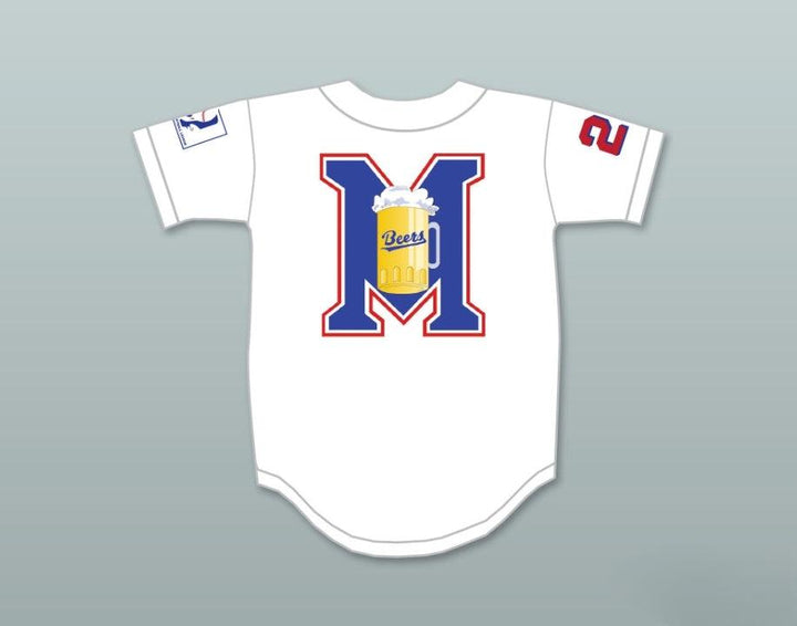 Custom Any Name Number KENNY SCOLARI 23  BEERS LOGO DELUXE BASEKETBALL WHITE BASEBALL JERSEY Top Stitched S-6XL