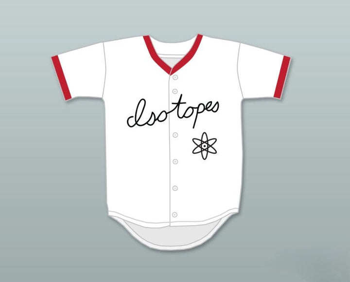 Custom Any Name Number HOMER SIMPSON 20  ISOTOPES BUTTON DOWN BASEBALL JERSEY Top Stitched S-6XL