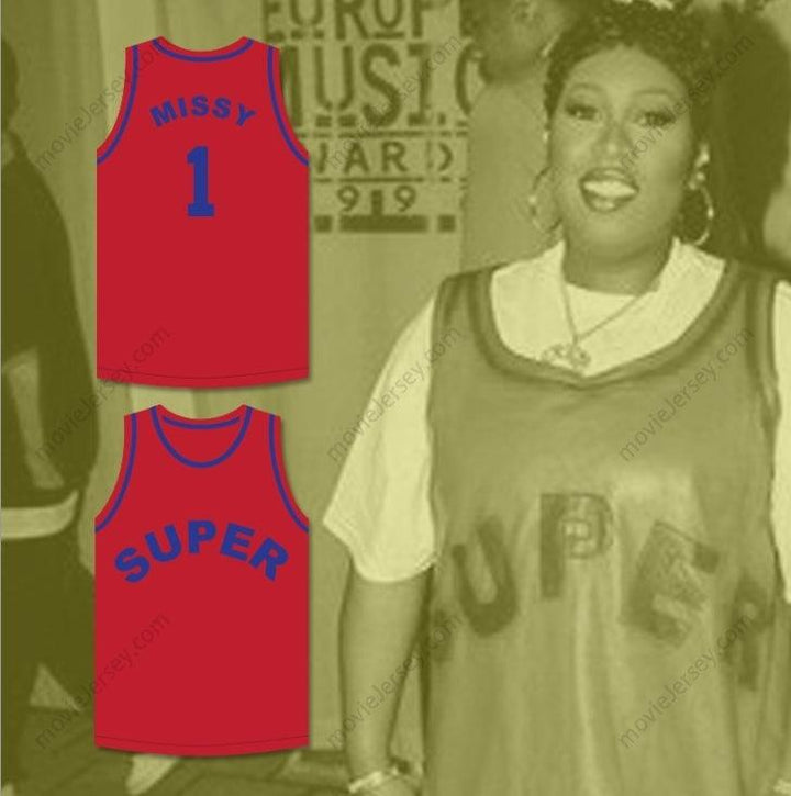 CUSTOM ANY Name Number MISSY 'MISDEMEANOR' ELLIOTT 1 SUPER RED BASKETBALL JERSEY Top Stitched S-6XL