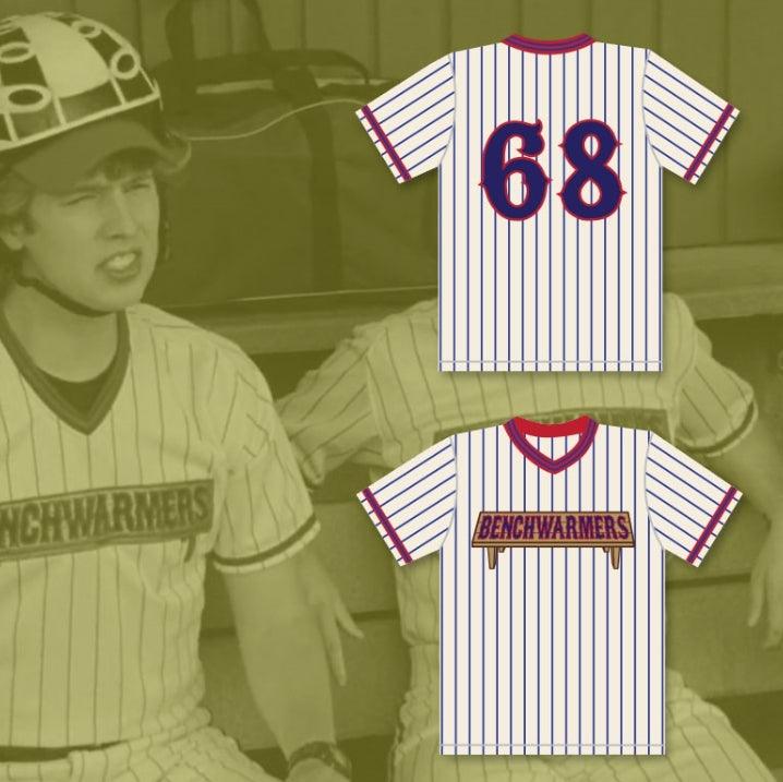 Custom Any Name Number JON HEDER CLARK REEDY 68 BENCHWARMERS PINSTRIPED BASEBALL JERSEY Top Stitched S-6XL