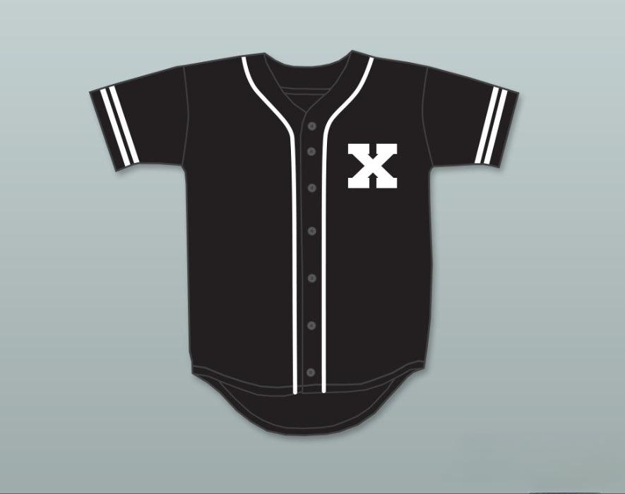 Custom Any Name Number MALCOLM X BLACK BASEBALL JERSEY Top Stitched S-6XL