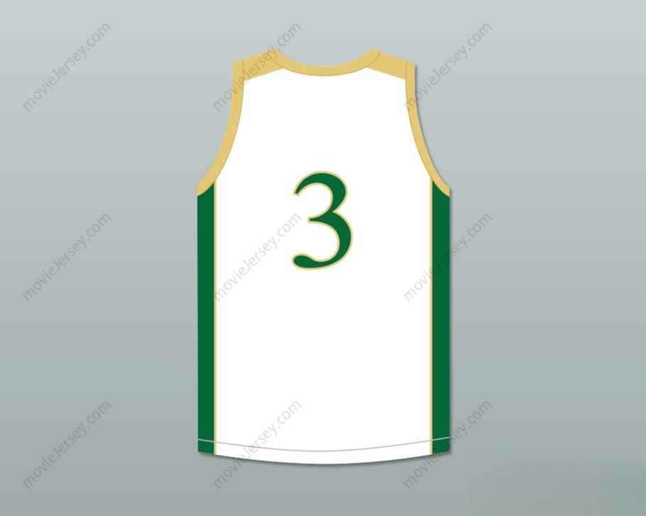 CUSTOM ANY Name Number CJ MCCOLLUM 3 GLENOAK HIGH SCHOOL GOLDEN  WHITE BASKETBALL JERSEY 2 Top Stitched S-6XL