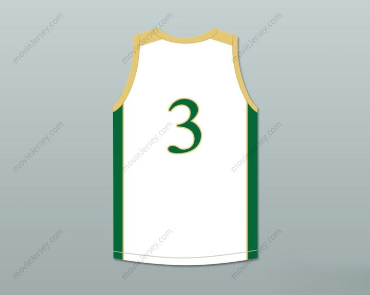 CUSTOM ANY Name Number CJ MCCOLLUM 3 GLENOAK HIGH SCHOOL GOLDEN  WHITE BASKETBALL JERSEY 2 Top Stitched S-6XL