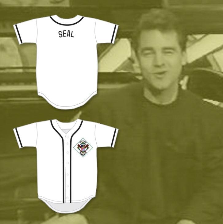 Custom Any Name Number VJ KEVIN SEAL SALAMANDERS BASEBALL JERSEY 1ST ANNUAL ROCK N' JOCK DIAMOND DERBY 1990 Top Stitched S-6XL