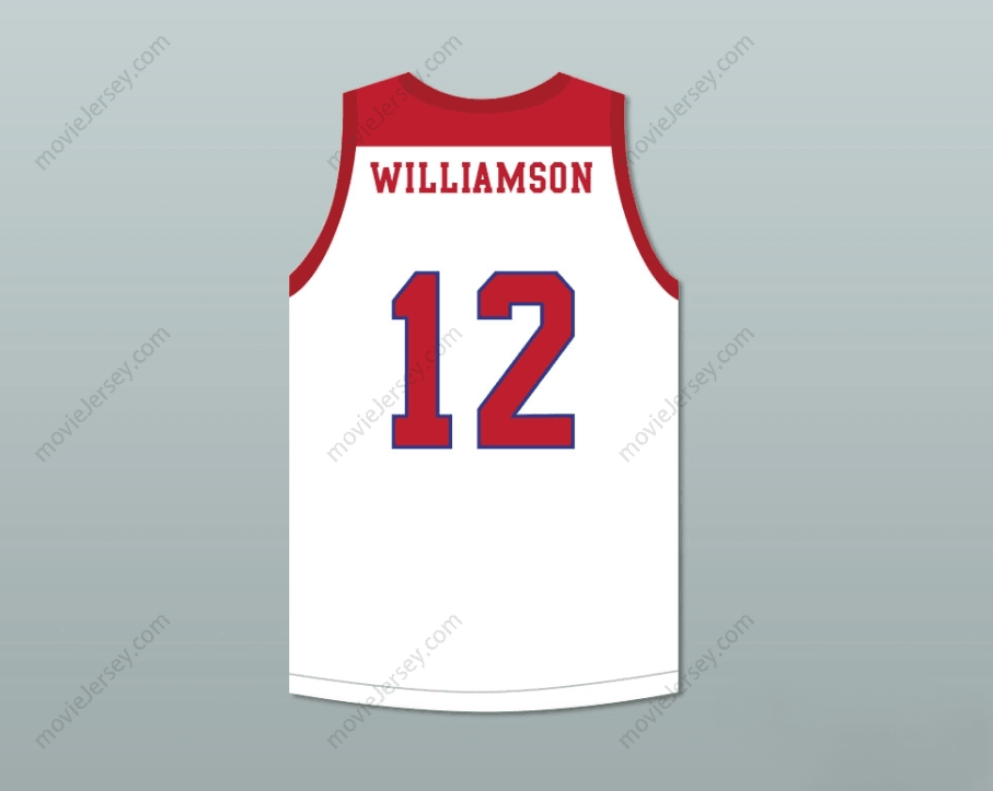 CUSTOM ANY Name Number ZION WILLIAMSON 12  DAY SCHOOL GRIFFINS WHITE BASKETBALL JERSEY 2 Top Stitched S-6XL