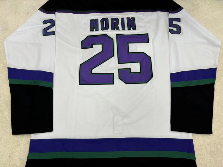 Custom Any Name Number STEPHANE MORIN 25 MINNESOTA MOOSE WHITE HOCKEY JERSEY Top Stitched S-6XL