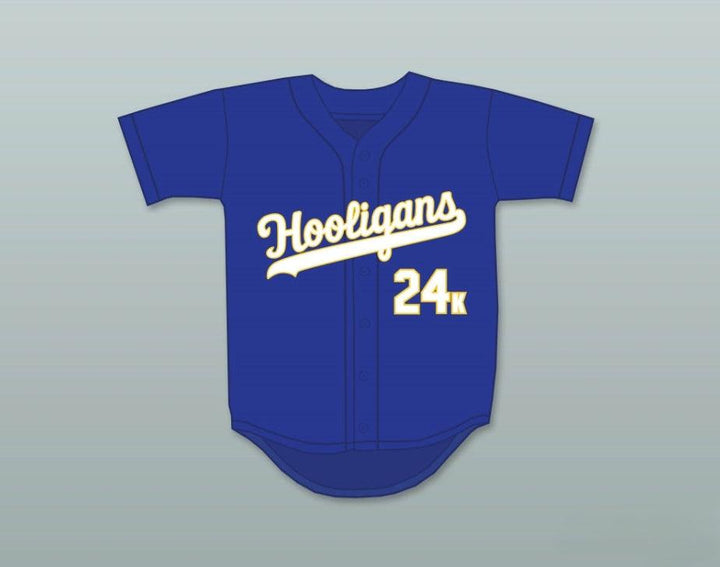 Custom Any Name Number MARS 24K HOOLIGANS BLUE BASEBALL JERSEY Top Stitched S-6XL