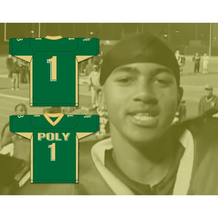 CUSTOM ANY Name Number DESEAN JACKSON 1 LONG BEACH POLYTECHNIC HIGH SCHOOL JACKRABBITS Football Jersey Top Stitched S-6XL