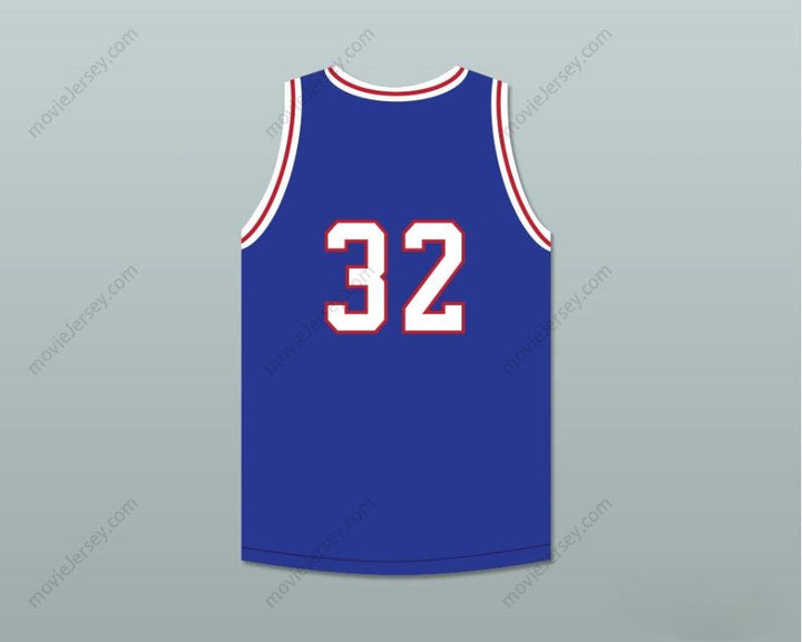 CUSTOM ANY Name Number ROSCOE 32 WILL FOSTER HIGH SCHOOL PATRIOTS BLUE BASKETBALL JERSEY THE RED SNEAKERS Top Stitched S-6XL