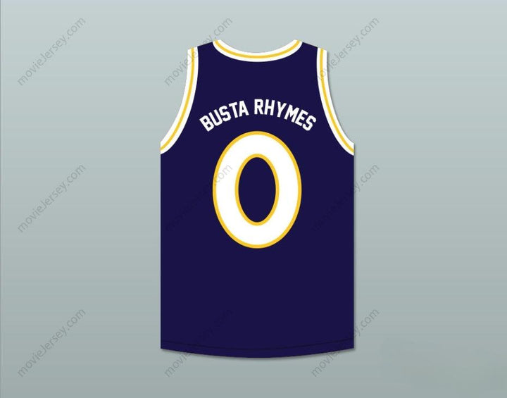 CUSTOM ANY Name Number BUSTA RHYMES 0 MONSTARS DARK BLUE BASKETBALL JERSEY HIT EM HIGH Top Stitched S-6XL