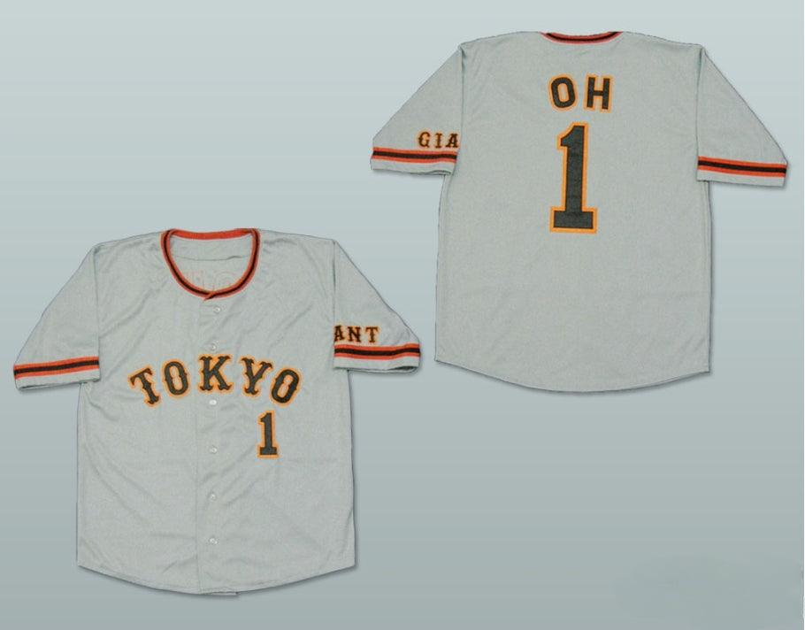 Custom Any Name Number SADAHARU OH TOKYO GIANTS BASEBALL JERSEY SEWN ANY SIZE NEW Top Stitched S-6XL