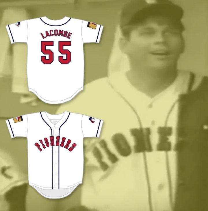 Custom Any Name Number LLOYD LACOMBE 55 PIONEERS HOME BASEBALL JERSEY HARDBALL SITCOM Top Stitched S-6XL