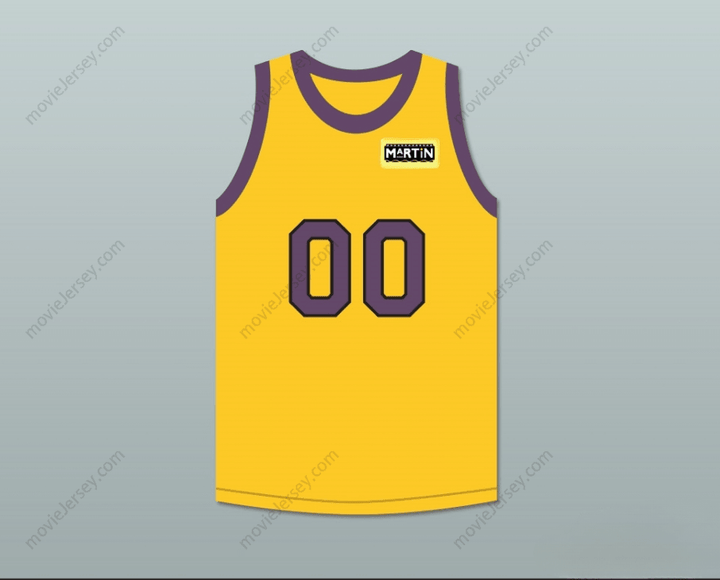 CUSTOM ANY Name Number COLE BROWN 00 YELLOW BASKETBALL JERSEY WITH MARTIN PATCH Top Stitched S-6XL