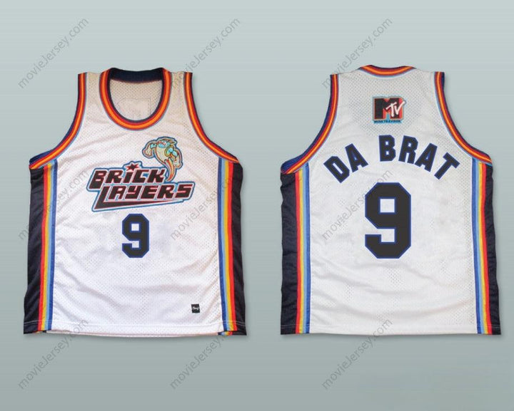 CUSTOM ANY Name Number DA BRAT 9 BRICKLAYERS BASKETBALL JERSEY SIXTH ANNUAL ROCK N' JOCK B-BALL JAM 1996 Top Stitched S-6XL