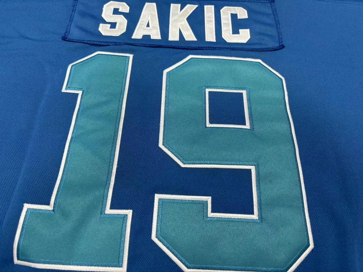 Custom Any Name Number JOE SAKIC 19 QUEBEC NORDIQUES BLUE HOCKEY JERSEY Top Stitched S-6XL