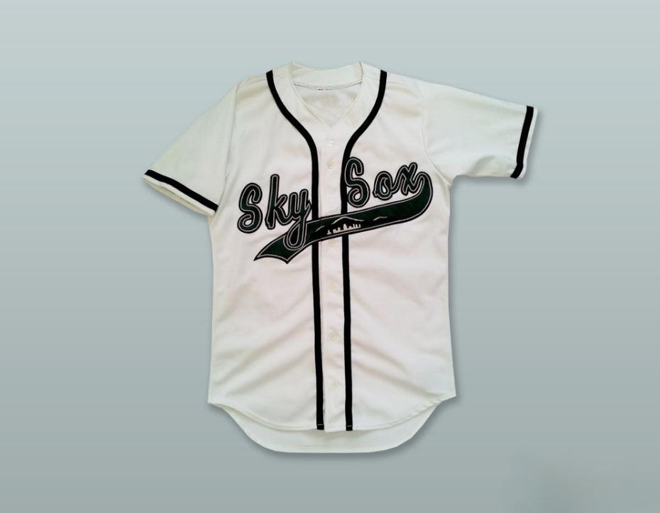 Custom Any Name Number COLORADO SPRINGS SKY SOX WHITE BUTTON DOWN BASEBALL JERSEY Top Stitched S-6XL