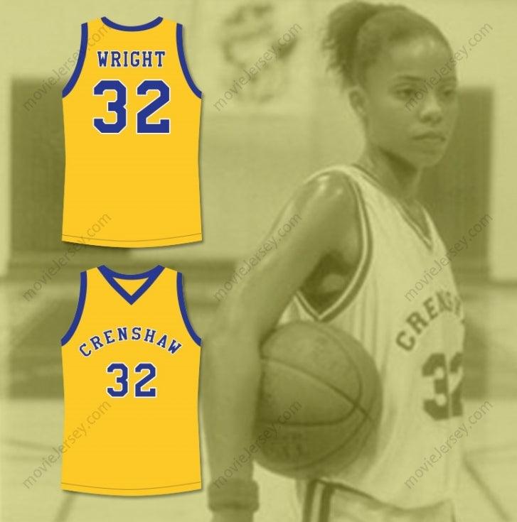 CUSTOM ANY Name Number MONICA WRIGHT 32 CRENSHAW HIGH SCHOOL YELLOW BASKETBALL JERSEY LOVE AND BASKETBALL Top Stitched S-6XL