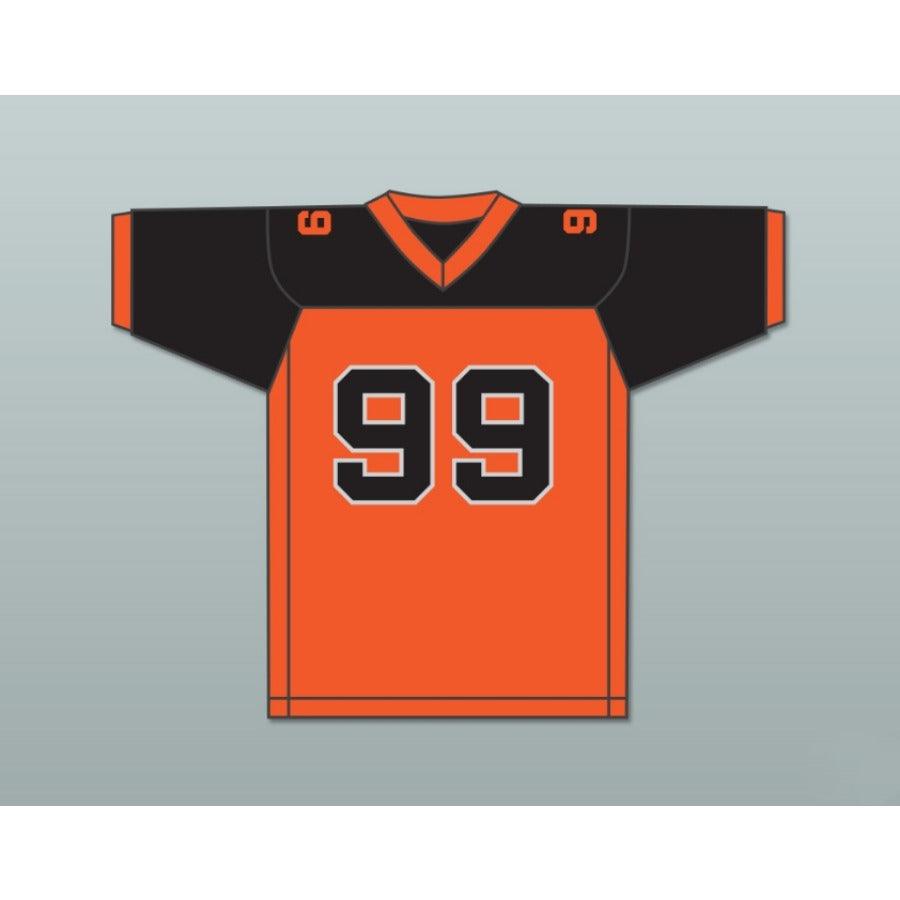 CUSTOM ANY WITH PATCHES ORC FOGTEETH DORGHU 99 ORANGE/BLACK FOOTBALL JERSEY Top Stitched S-6XL