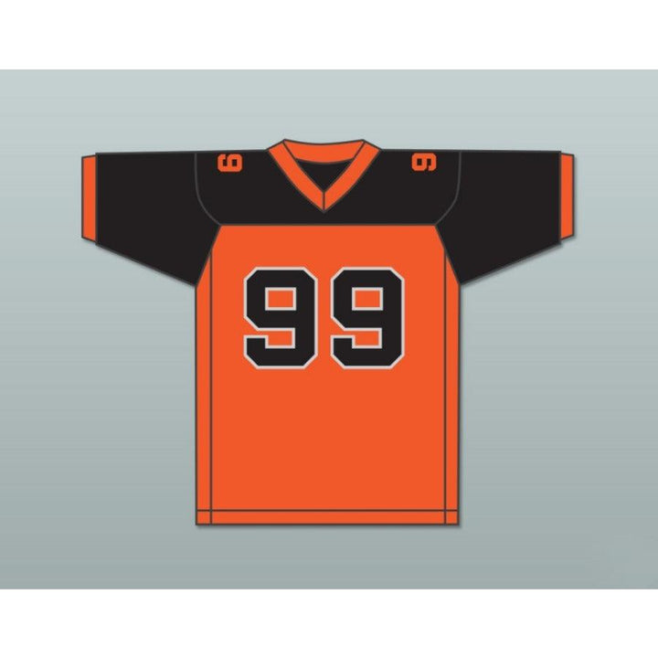 CUSTOM ANY WITH PATCHES ORC FOGTEETH DORGHU 99 ORANGE/BLACK FOOTBALL JERSEY Top Stitched S-6XL