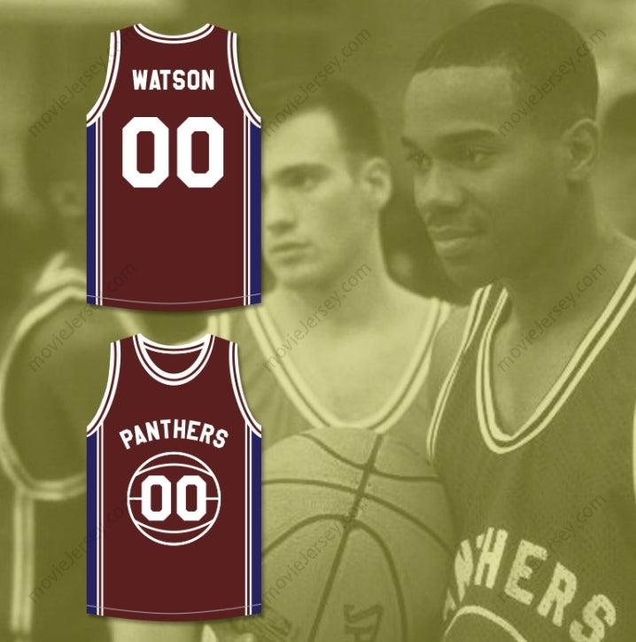 CUSTOM ANY Name Number KYLE LEE WATSON 00 PANTHERS HIGH SCHOOL BASKETBALL JERSEY ABOVE THE RIM BLUE SIDE STRIPE Top Stitched S-6XL