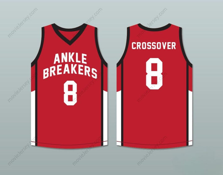 CUSTOM ANY Name Number CROSSOVER 8 ANKLE BREAKERS RED BASKETBALL JERSEY Top Stitched S-6XL
