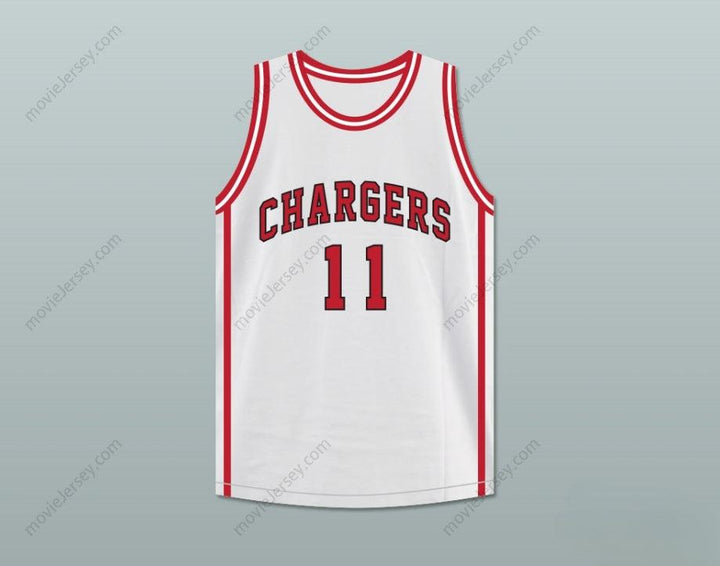 CUSTOM ANY Name Number ISIAH THOMAS 11 CHARGERS HIGH SCHOOL WHITE BASKETBALL JERSEY HOOP DREAMS Top Stitched S-6XL