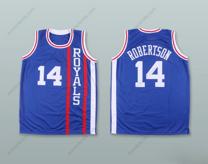 CUSTOM ANY Name Number OSCAR ROBERTSON 14  ROYALS BLUE BASKETBALL JERSEY Top Stitched S-6XL