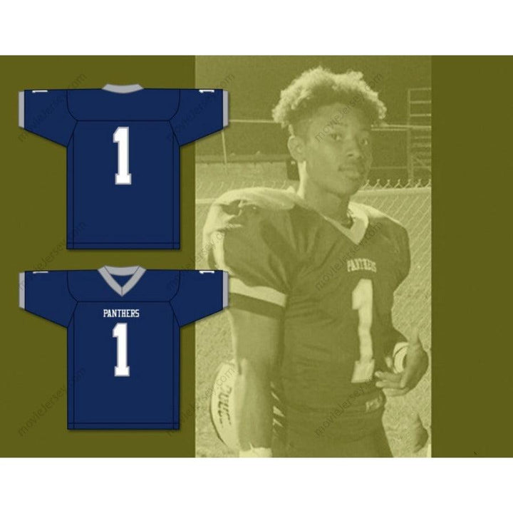 CUSTOM ANY Name NAVY BLUE KENNETH GAINWELL 1 YAZOO COUNTY HIGH SCHOOL PANTHERS FOOTBALL JERSEY Top Stitched S-6XL