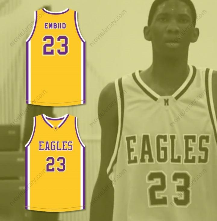 CUSTOM ANY Name Number JOEL EMBIID 23  ACADEMY  YELLOW BASKETBALL JERSEY Top Stitched S-6XL