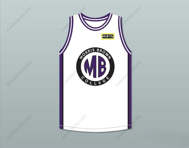CUSTOM ANY Name Number MARTIN PAYNE 23 MORRIS BROWN COLLEGE WHITE BASKETBALL JERSEY WITH MARTIN PATCH Top Stitched S-6XL