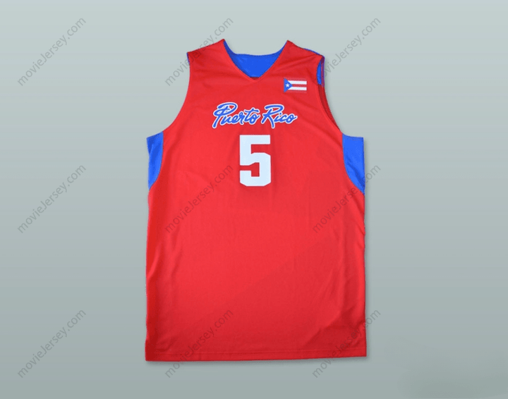 CUSTOM ANY Name Number J.J. BAREA 5 PUERTO RICO BASKETBALL JERSEY Top Stitched S-6XL
