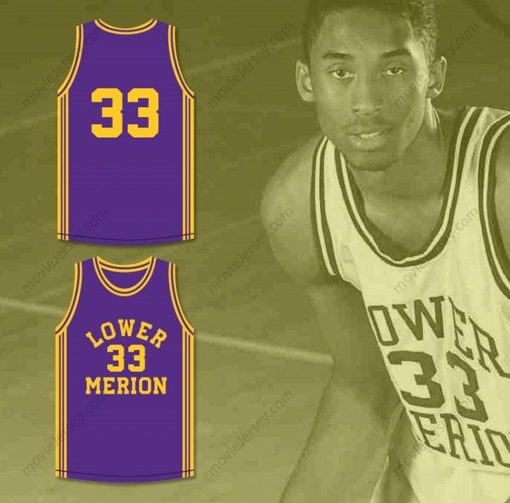 CUSTOM ANY Name Number  BRYANT 33 LOWER MERION HIGH SCHOOL ACES PURPLE BASKETBALL JERSEY 1 Top Stitched S-6XL