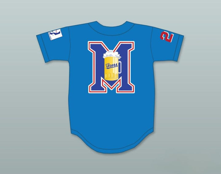 Custom Any Name Number KENNY SCOLARI 23  BEERS LOGO DELUXE BASEKETBALL BLUE BASEBALL JERSEY Top Stitched S-6XL