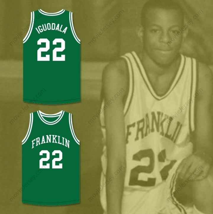 CUSTOM ANY Name Number ANDRE IGUODALA 22 FRANKLIN MIDDLE SCHOOL GREEN BASKETBALL JERSEY 4 Top Stitched S-6XL