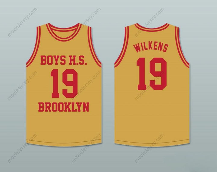 CUSTOM ANY Name Number LENNY WILKENS 19 BOYS HIGH SCHOOL BROOKLYN OLD GOLD BASKETBALL JERSEY Top Stitched S-6XL