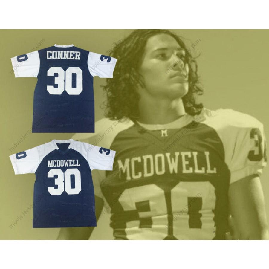 CUSTOM ANY Name Number JAMES CONNER 30 MCDOWELL HIGH SCHOOL TROJANS NAVY BLUE FOOTBALL JERSEY Top Stitched S-6XL