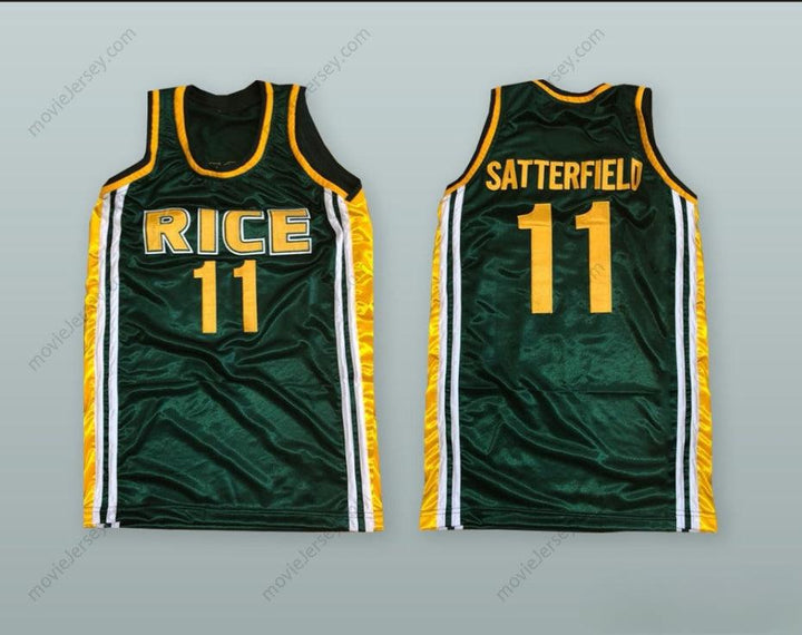 CUSTOM ANY Name Number KENNY SATTERFIELD 11 RICE HIGH SCHOOL BASKETBALL JERSEY Top Stitched S-6XL