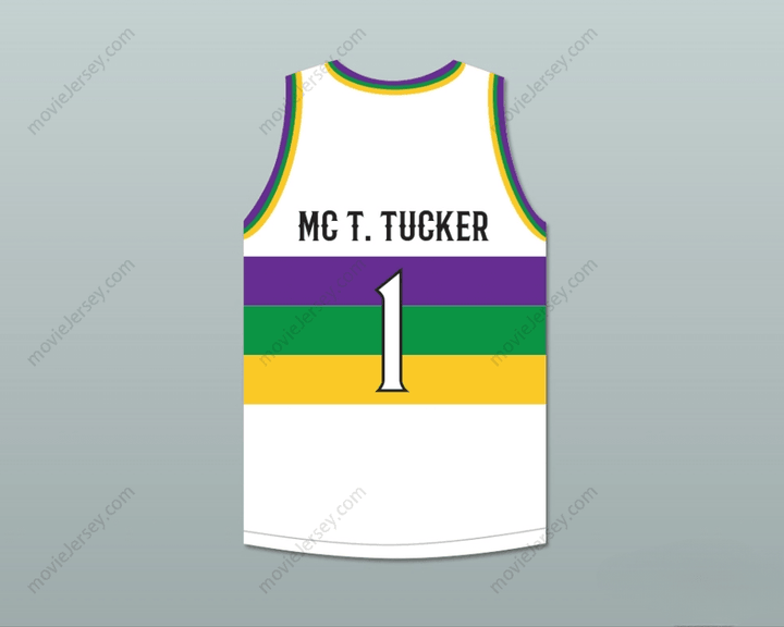 CUSTOM ANY Name Number MC T. TUCKER 1 NOLA BOUNCE WHITE BASKETBALL JERSEY Top Stitched S-6XL