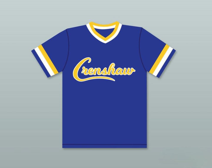 Custom Any Name Number NIPSEY HUSSLE 33 CRENSHAW HIGH SCHOOL BLUE BASEBALL JERSEY Top Stitched S-6XL